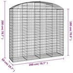 vidaXL Panier de gabions arqué 200x50x180/200 cm Fer galvanisé