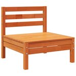 vidaXL Canapé de jardin 3 places repose-pied cire marron bois massif