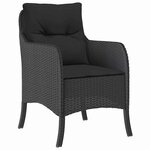 vidaXL Ensemble de salle à manger pour jardin 5 Pièces Noir Poly rotin