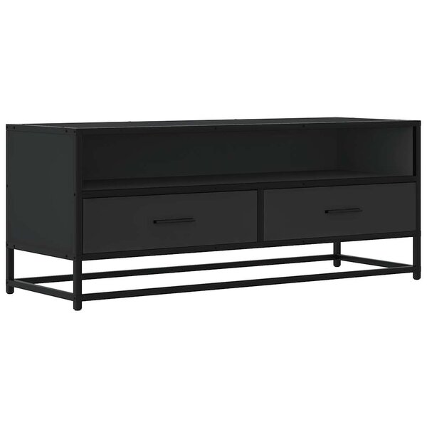 vidaXL Meuble TV noir 100x34 5x40 cm bois d'ingénierie et métal