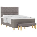 vidaXL Lit à ressorts avec tête de lit Taupe 200 x 160 cm tissu