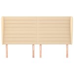 vidaXL Tête de lit avec oreilles Crème 183x23x118/128 cm Tissu