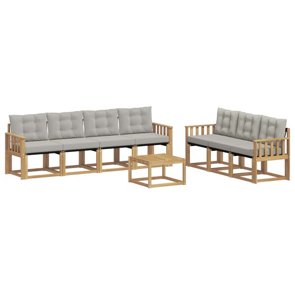 vidaXL Ensemble de canapés d'extérieur 8 Pièces Blanc et gris clair