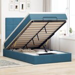 vidaXL Cadre de lit ottoman avec matelas bleu foncé 120x190 cm velours