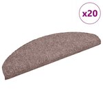 vidaXL Tapis d'escalier auto-adhésifs 20 pièces 65 x 21 x 4 cm Marron clair Demi-rond Grand