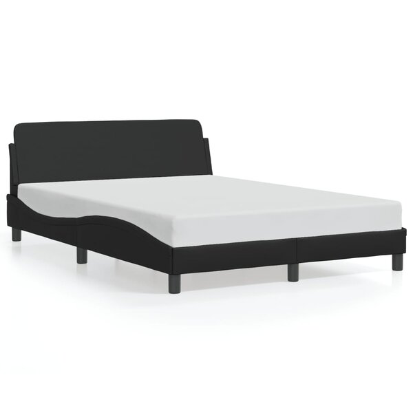 vidaXL Cadre de lit Dover noir 140x190 cm similicuir