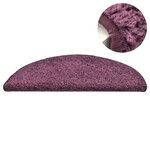 vidaXL Tapis d'escalier 15 pièces 56 x 17 x 3 cm Violet foncé Demi-rond