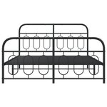 vidaXL Cadre de lit métal avec tête de lit/pied de lit noir 140x190 cm