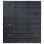 vidaXL Kit de bacs de stockage et panneaux muraux 32 Pièces rouge et noir