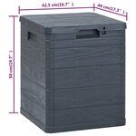 vidaXL Boîte de rangement de jardin 90 L Anthracite