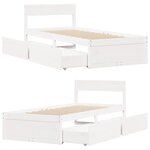 vidaXL Cadre de lit sans matelas blanc 90x200 cm bois de pin massif