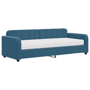 vidaXL Lit de jour avec matelas bleu 80x200 cm velours