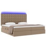 vidaXL Lit avec rangement et LED Cappuccino 200 x 200 cm Simili cuir