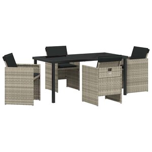 vidaXL Ensemble de salle à manger pour jardin 5 Pièces Gris clair