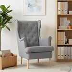 vidaXL Fauteuil Gris clair Tissu