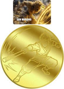 Monnaie KING SUN WUKONG Monkey 1/1000 Oz Or 12$ Liberia 2026