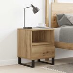 vidaXL Table de chevet chêne artisanal 40x35x50 cm bois d’ingénierie