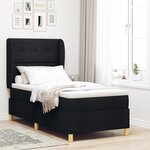 Lit box spring vidaXL avec matelas Noir 80x200 cm Tissu