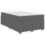 vidaXL Cadre de lit avec matelas Gris foncé 120 x 200 cm tissu