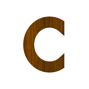 Numéro C- Numéro adhésif pour boîtes aux lettres. Vinyle épais texturé  hauteur 38 mm- Bois Miel