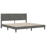 vidaXL Cadre de lit avec tête de lit Gris foncé 180 x 200 cm Velours