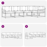 vidaXL Ensemble de canapés d'extérieur 4 Pièces Blanc et gris clair