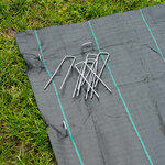 Nature Bâche de contrôle de mauvaises herbes avec chevilles 2x5 m Noir