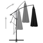 vidaXL Parasol suspendu Noir 3 m Mât en aluminium