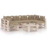 vidaXL Salon de jardin palette 7 Pièces avec coussins bois de pin