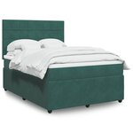 vidaXL Sommier à lattes de lit et matelas Vert foncé 140x190cm Velours