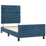 vidaXL Cadre de lit sans matelas bleu foncé 90x190 cm velours