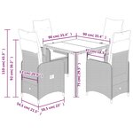 vidaXL Ensemble de bistro de jardin 5 Pièces coussins marron poly rotin