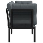 vidaXL Chaises d'angle de jardin avec coussins lot de 2 noir/gris