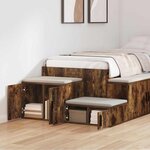Armoire de rangement vidaXL Chêne fumé 127x41x40 cm Bois d'ingénierie