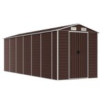 vidaXL Abri de jardin marron 191 x 555 x 198 cm en acier galvanisé