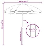 vidaXL Parasol de jardin avec mât en acier bleu 180 cm