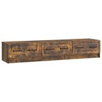 vidaXL Meuble TV Chêne fumé 147 x 34 5 x 27 cm Bois d'ingénierie