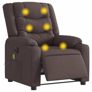vidaXL Fauteuil de massage inclinable électrique Marron foncé Tissu