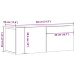 vidaXL Meubles TV 2 Pièces sonoma gris 80x30x30 cm bois d'ingénierie