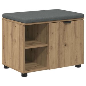 vidaXL Banc d'entrée avec coussin Uni Chêne artisanal 60 x 38 x 46 cm