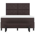 vidaXL Lit à ressorts avec matelas Marron foncé 160 x 200 cm tissu