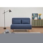 Banquette BZ 2 places - Style scandinave bleu foncé - L 130 x P 90 x 81 cm - DEPLO