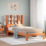 vidaXL Lit bibliothèque sans matelas cire marron 90x190 cm pin massif