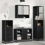 vidaXL Ensemble de mobilier de salle de bain 4 Pièces Chêne noir
