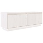 vidaXL Meuble TV Blanc 110x34x40 cm Bois de pin massif
