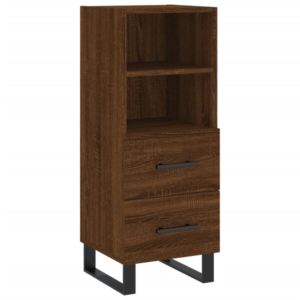 vidaXL Buffet Chêne marron 34 5x34x90 cm Bois d'ingénierie