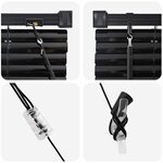 vidaXL Store de Fenêtre avec des rideaux Noir Aluminium