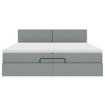VidaXL Cadre de lit ottoman et matelas gris clair 200x200cm tissu
