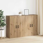 vidaXL Armoire Murale 2 Pièces Chêne artisanal 69 5 x 34 x 90 cm