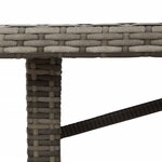 vidaXL Table de jardin et dessus en bois d'acacia gris résine tressée